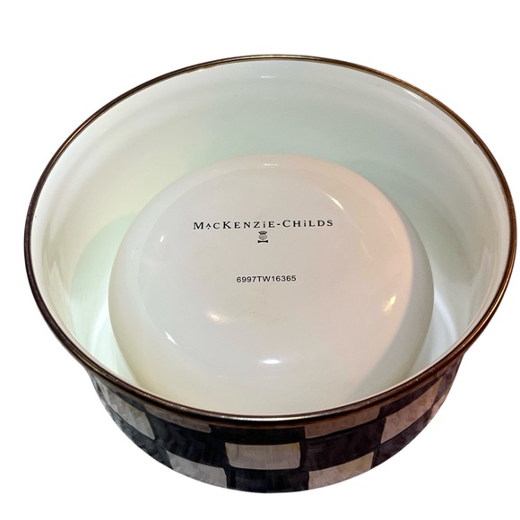 MacKenzie Childs Courtly Check Dog Bowl Dish - Picture 2 of 5